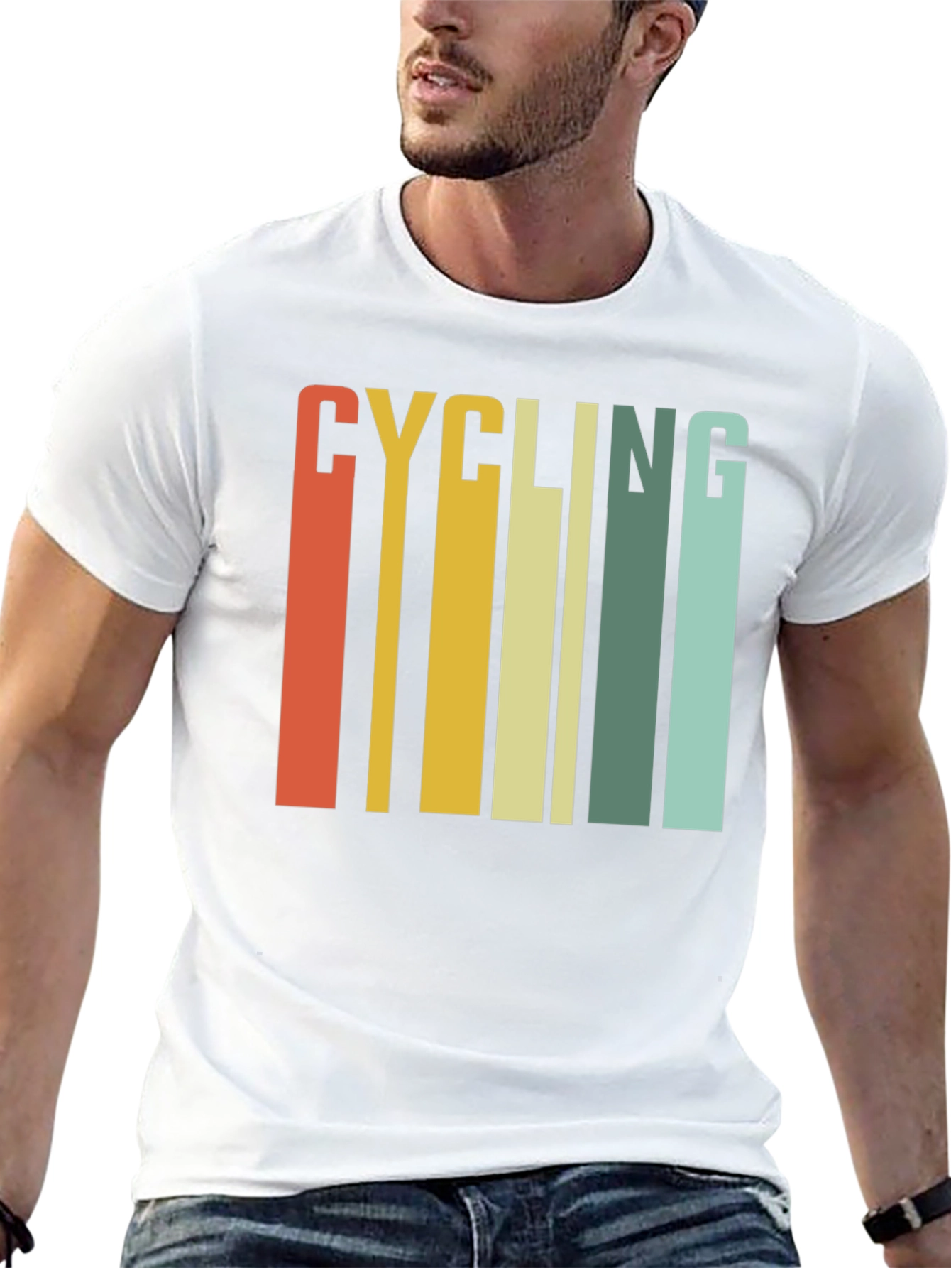 Retro Cycling Graphic Tee - Black Cotton T-Shirt