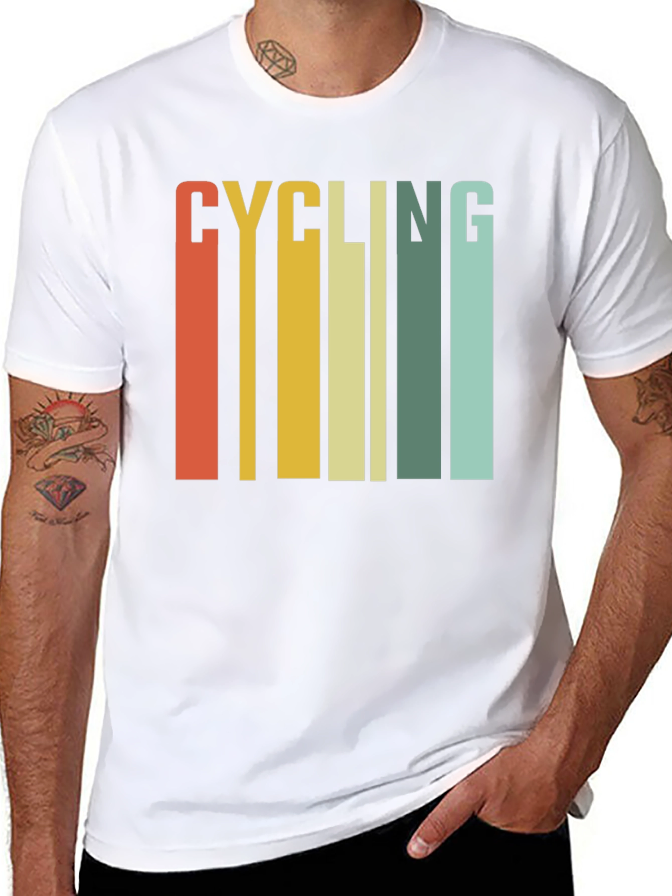 Retro Cycling Graphic Tee - Black Cotton T-Shirt