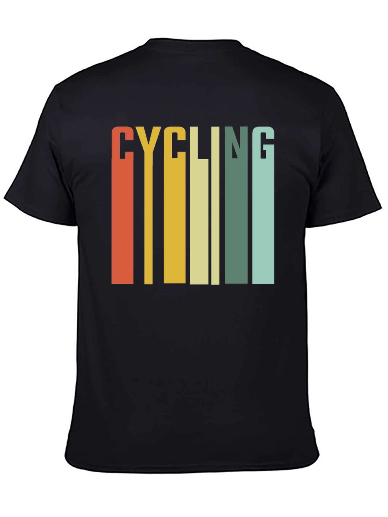 Retro Cycling Graphic Tee - Black Cotton T-Shirt