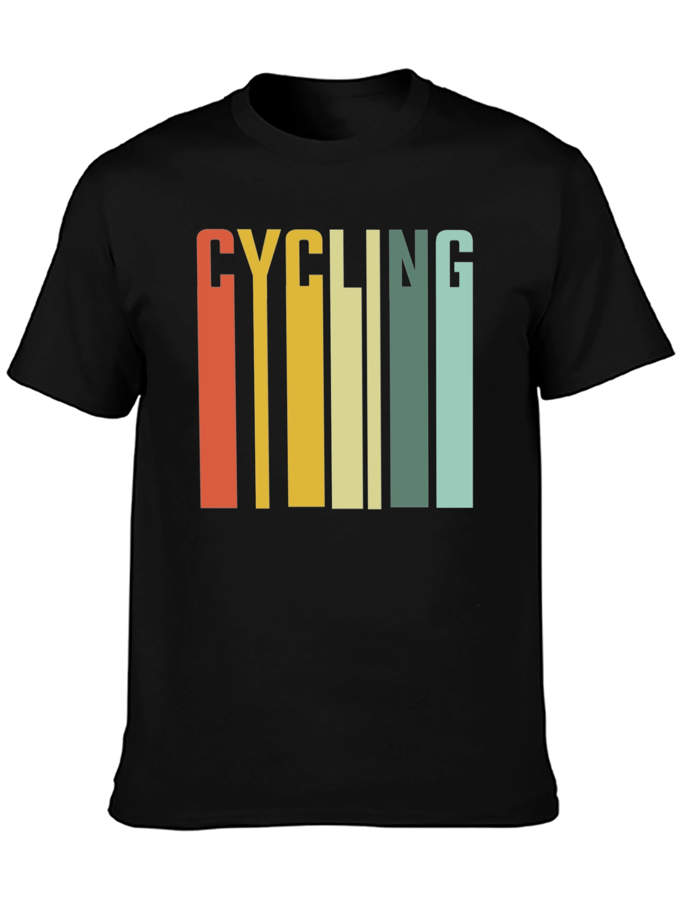 Retro Cycling Graphic Tee - Black Cotton T-Shirt
