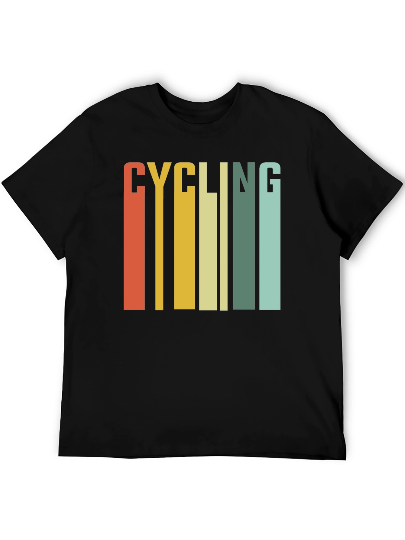 Retro Cycling Graphic Tee - Black Cotton T-Shirt