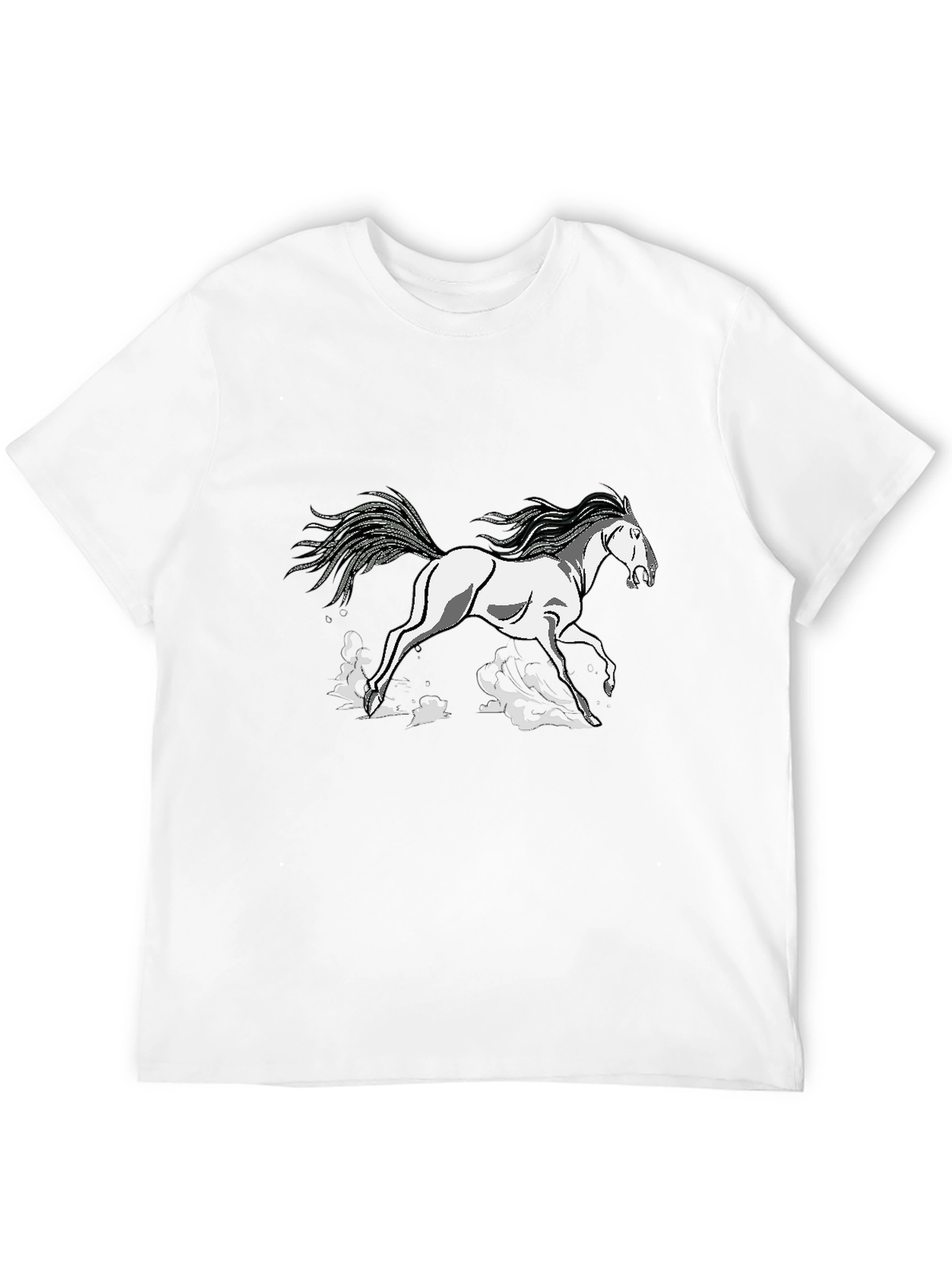 Black Tee Shirt with Horse Graphic