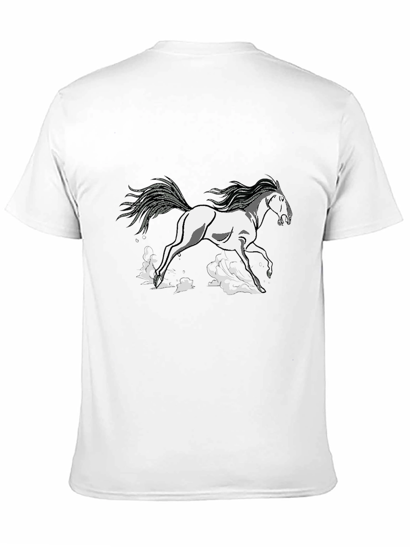 Black Tee Shirt with Horse Graphic