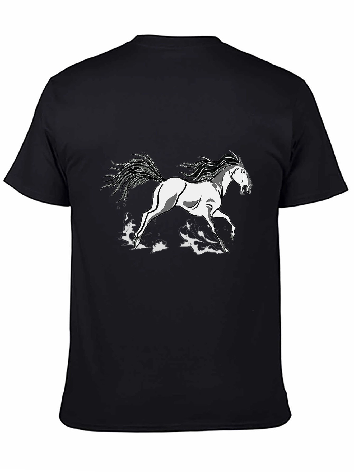 Black Tee Shirt with Horse Graphic