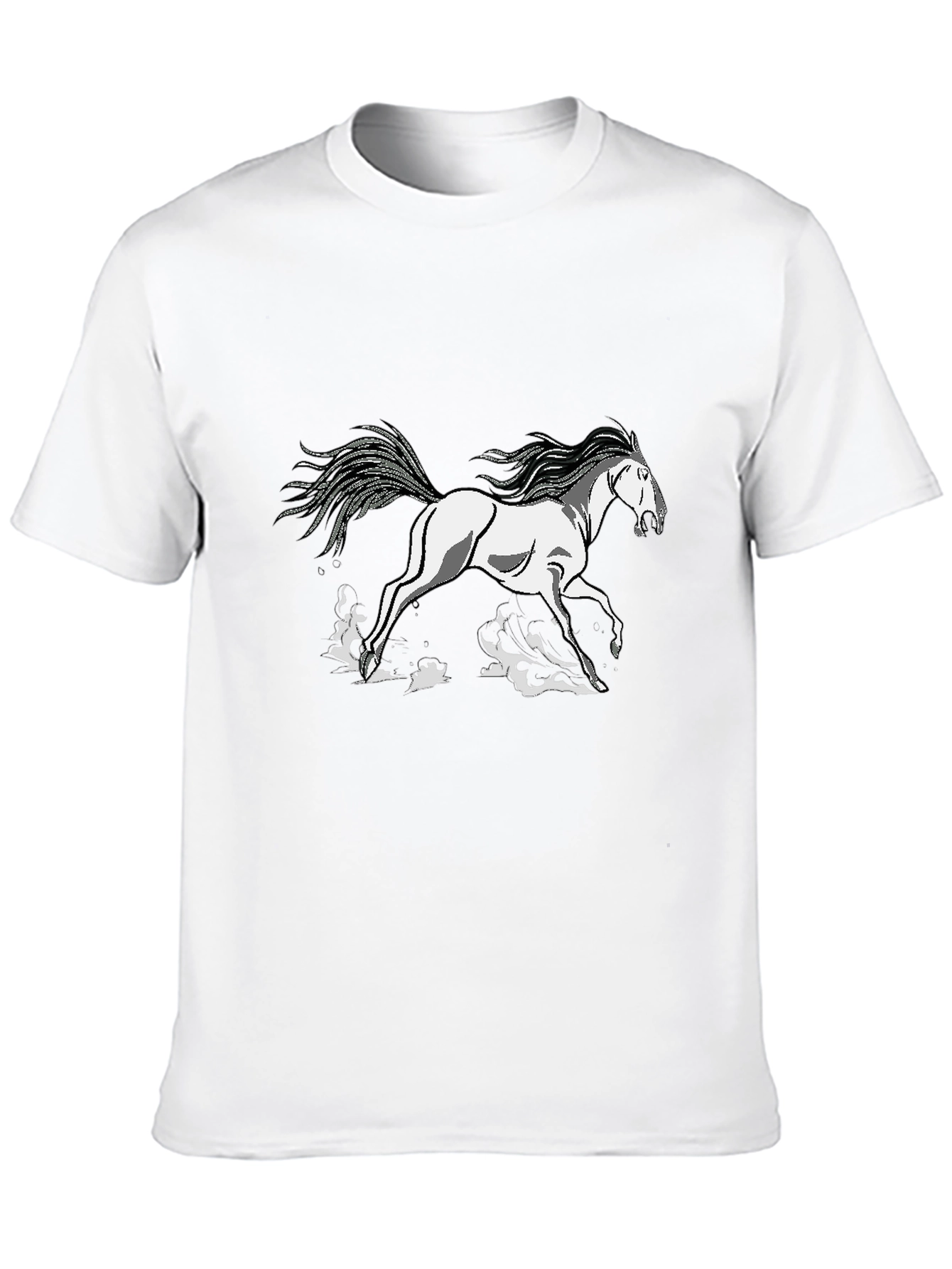 Black Tee Shirt with Horse Graphic