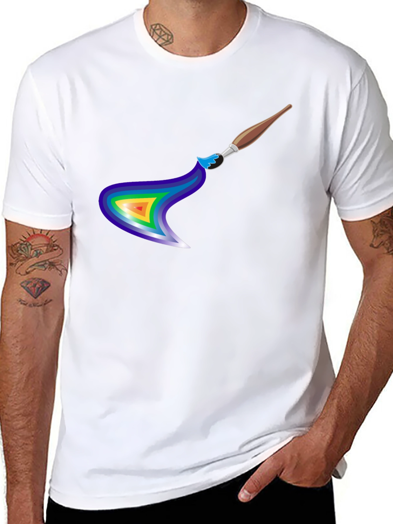 Rainbow Paintbrush Graphic Tee