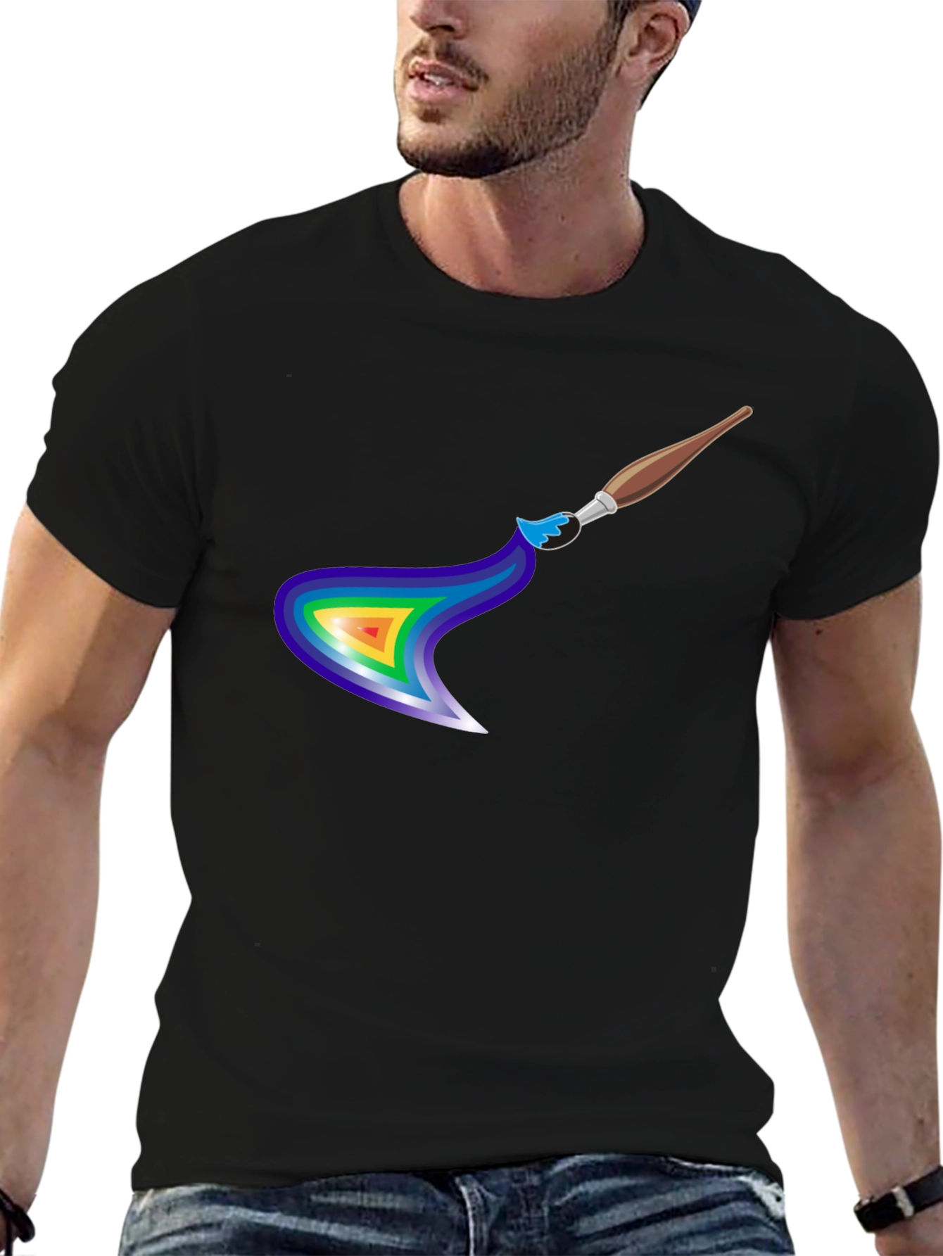 Rainbow Paintbrush Graphic Tee
