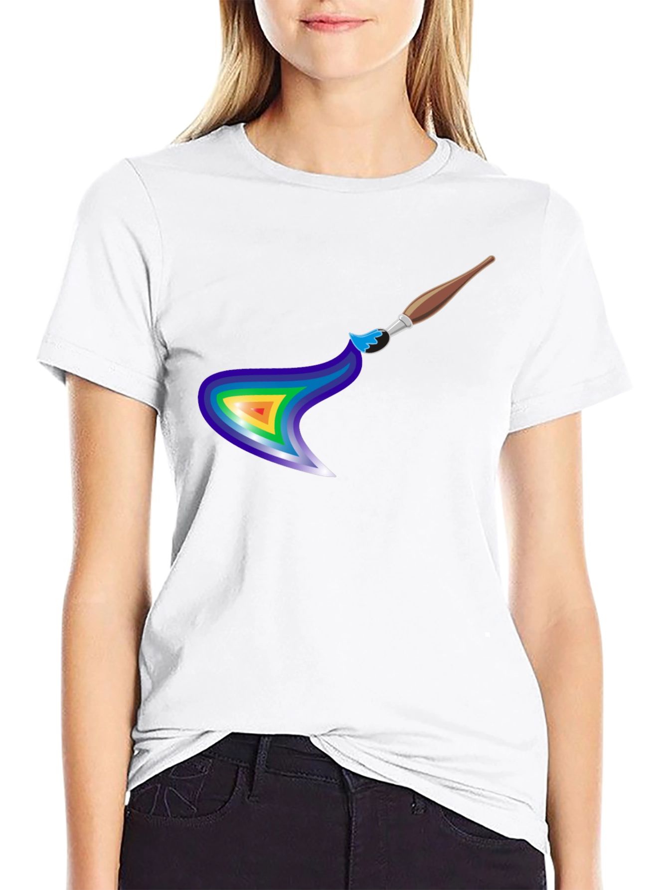 Rainbow Paintbrush Graphic Tee