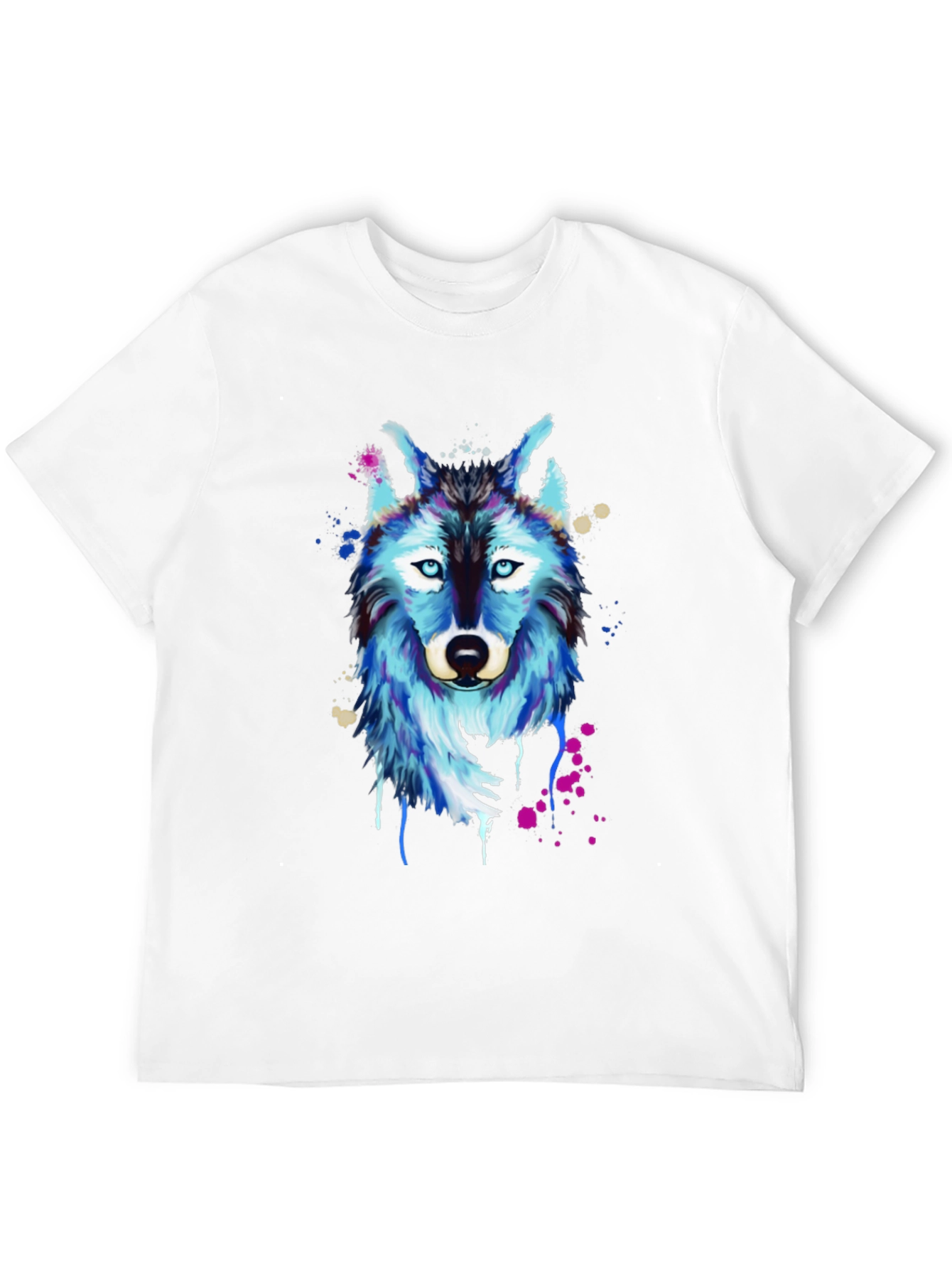Wolf Graphic Print T-Shirt - Mens Black Tee