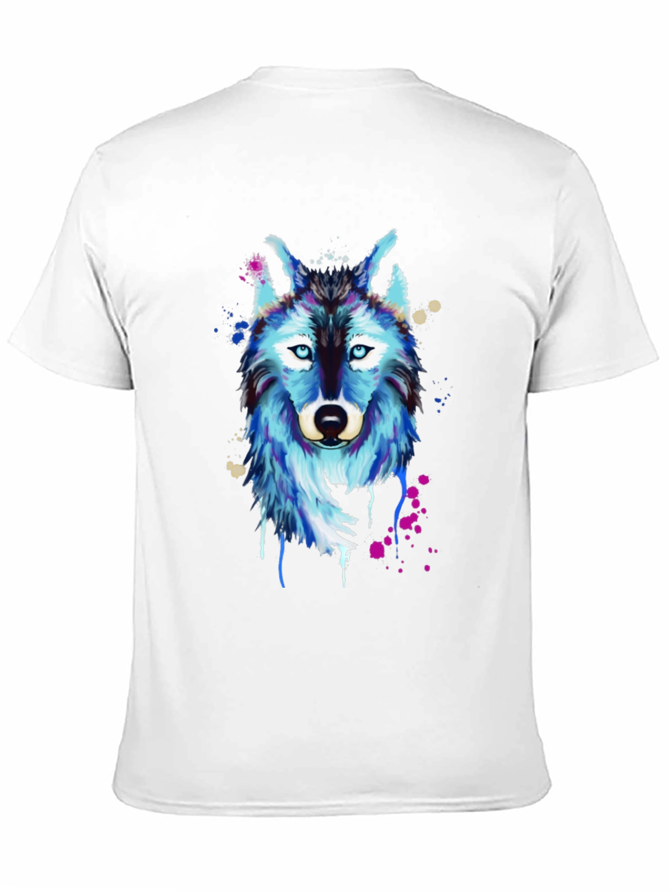 Wolf Graphic Print T-Shirt - Mens Black Tee