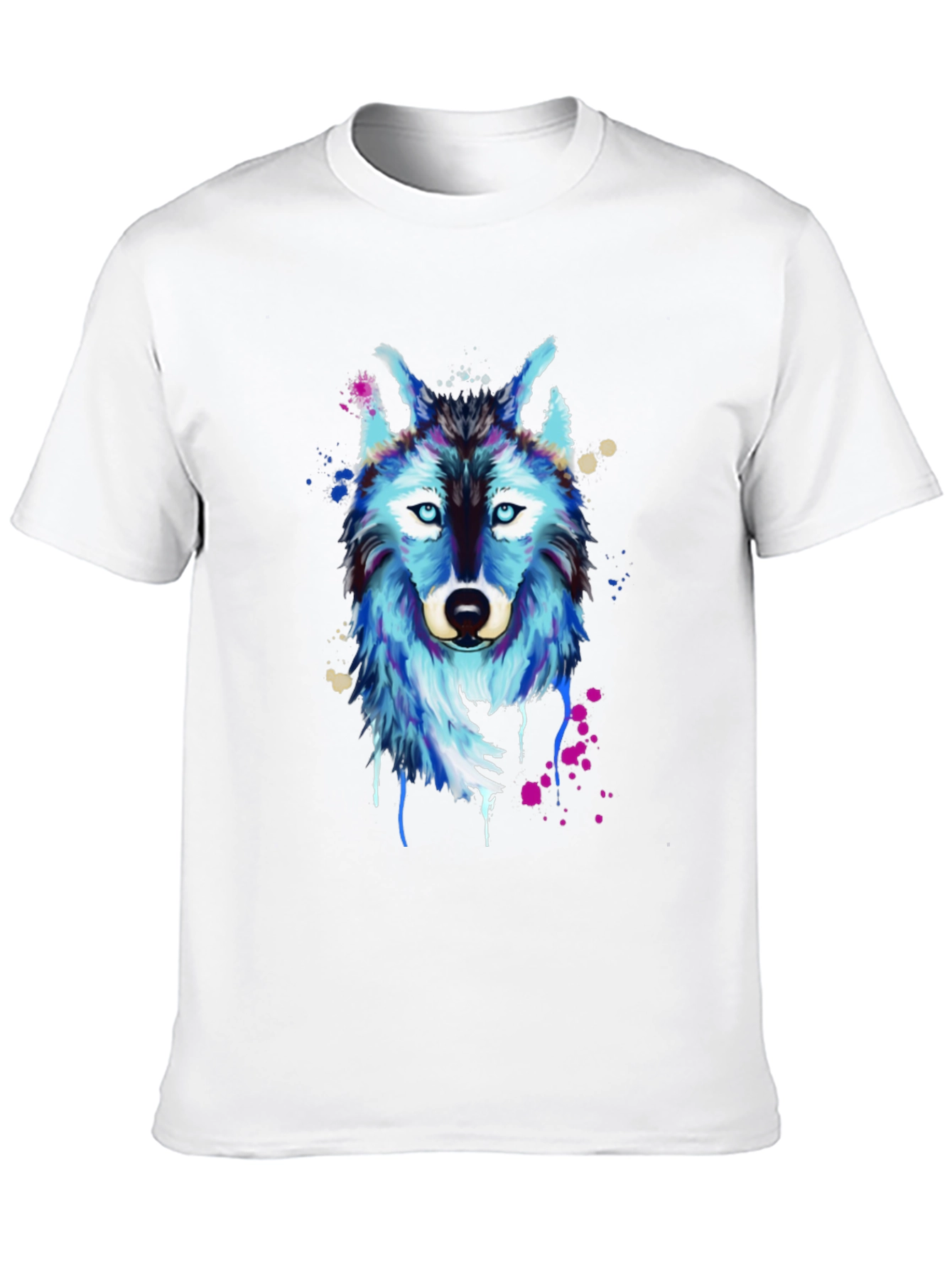 Wolf Graphic Print T-Shirt - Mens Black Tee