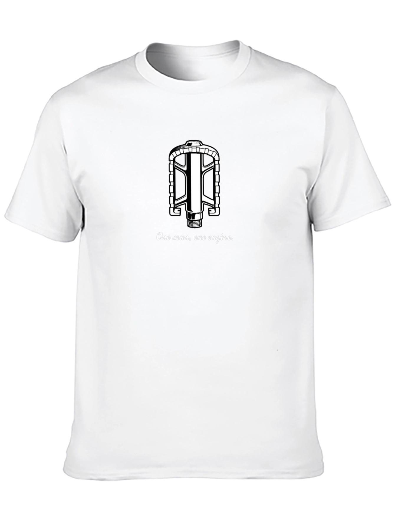 One Man One Engine T-Shirt - Cycling Pedal Design