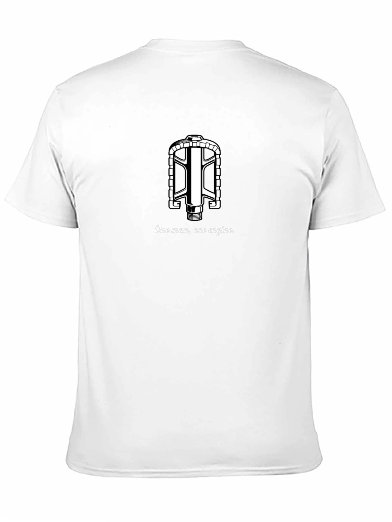 One Man One Engine T-Shirt - Cycling Pedal Design