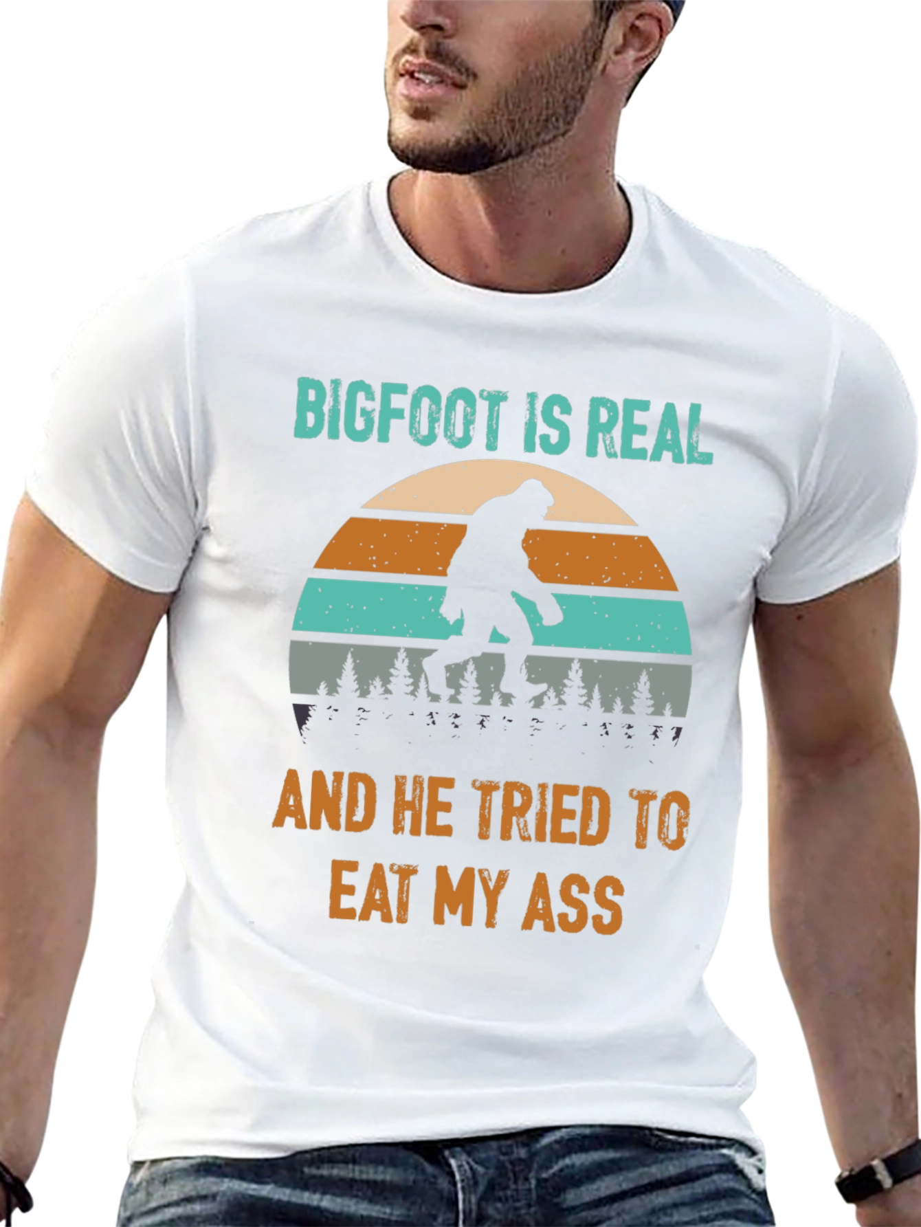 Bigfoot Ate My Ass Funny Novelty T-Shirt