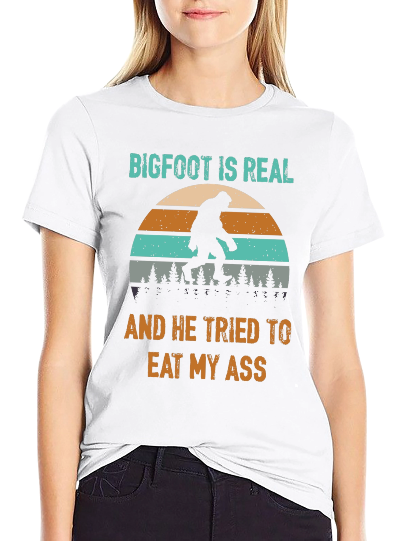 Bigfoot Ate My Ass Funny Novelty T-Shirt