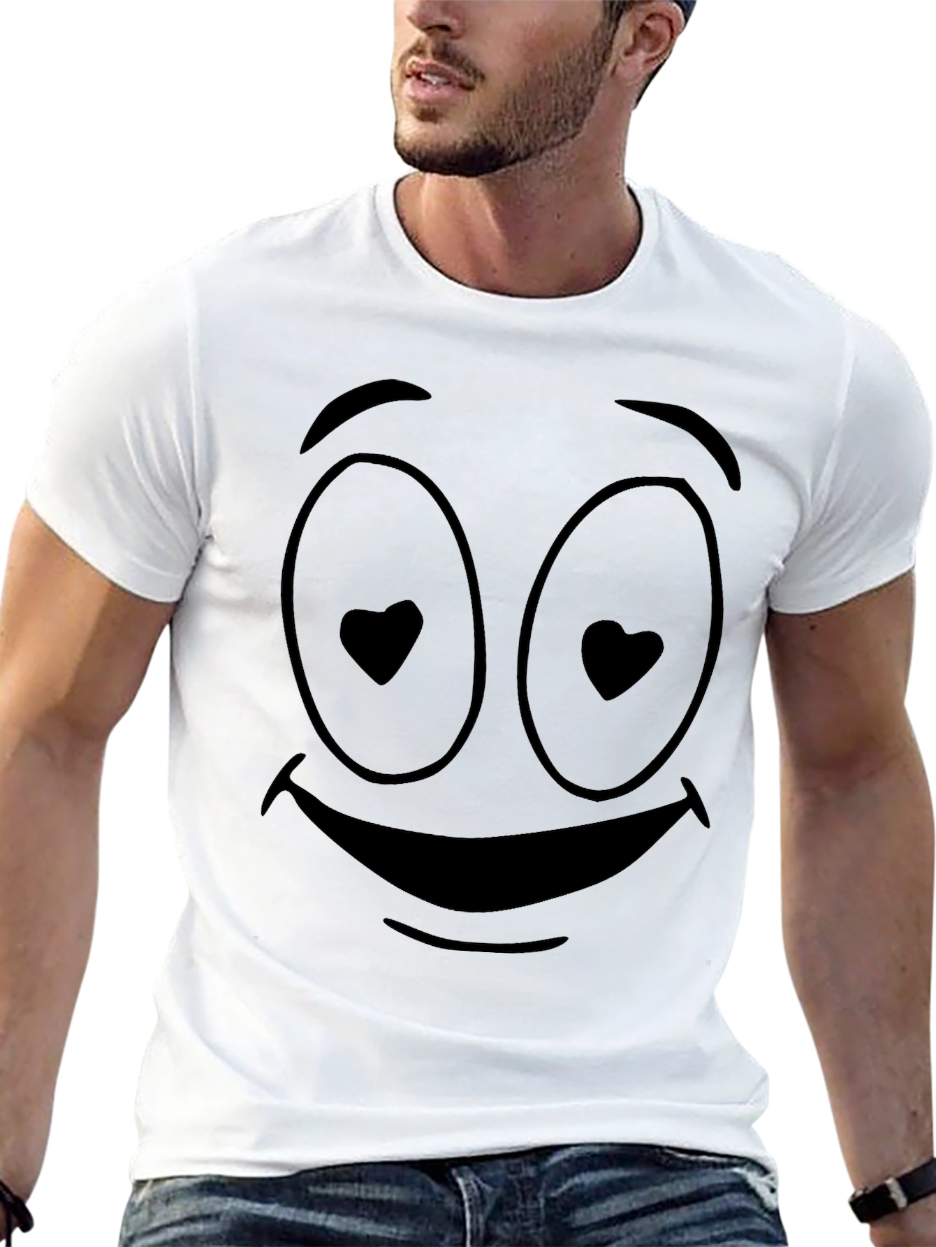 Heart Eyes Emoji Black T-Shirt - Express Your Love!