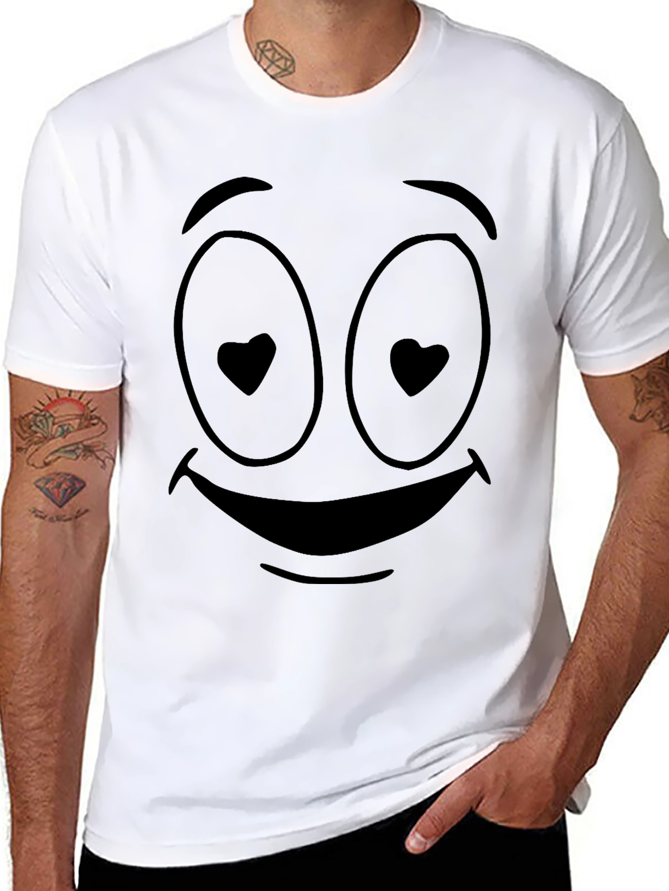 Heart Eyes Emoji Black T-Shirt - Express Your Love!