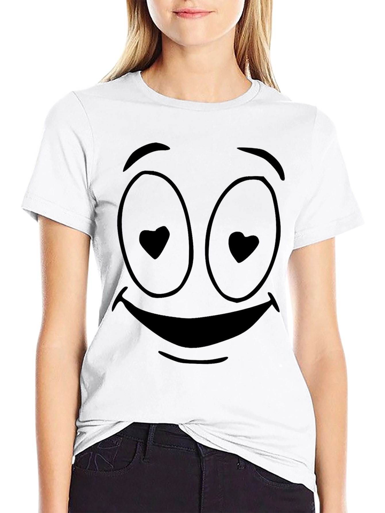 Heart Eyes Emoji Black T-Shirt - Express Your Love!