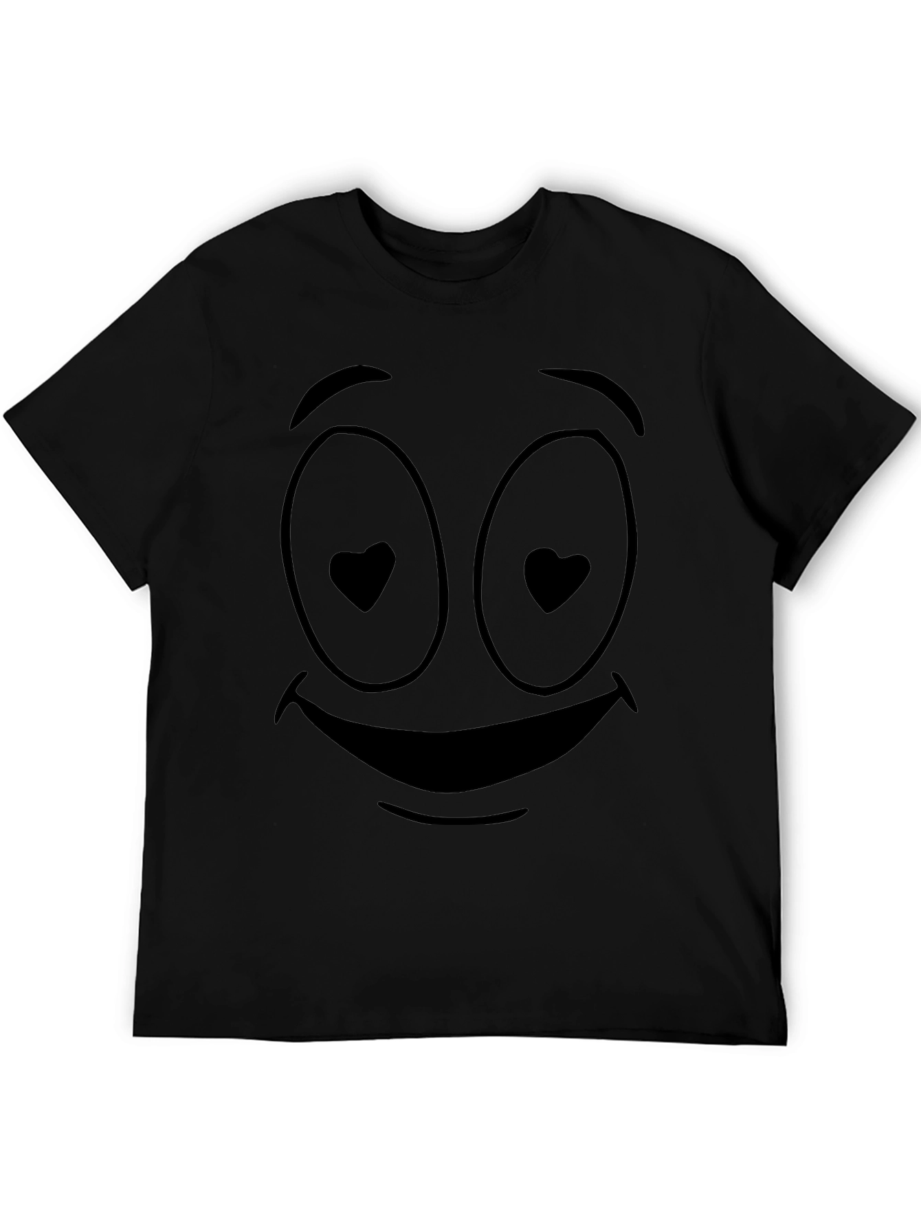 Heart Eyes Emoji Black T-Shirt - Express Your Love!