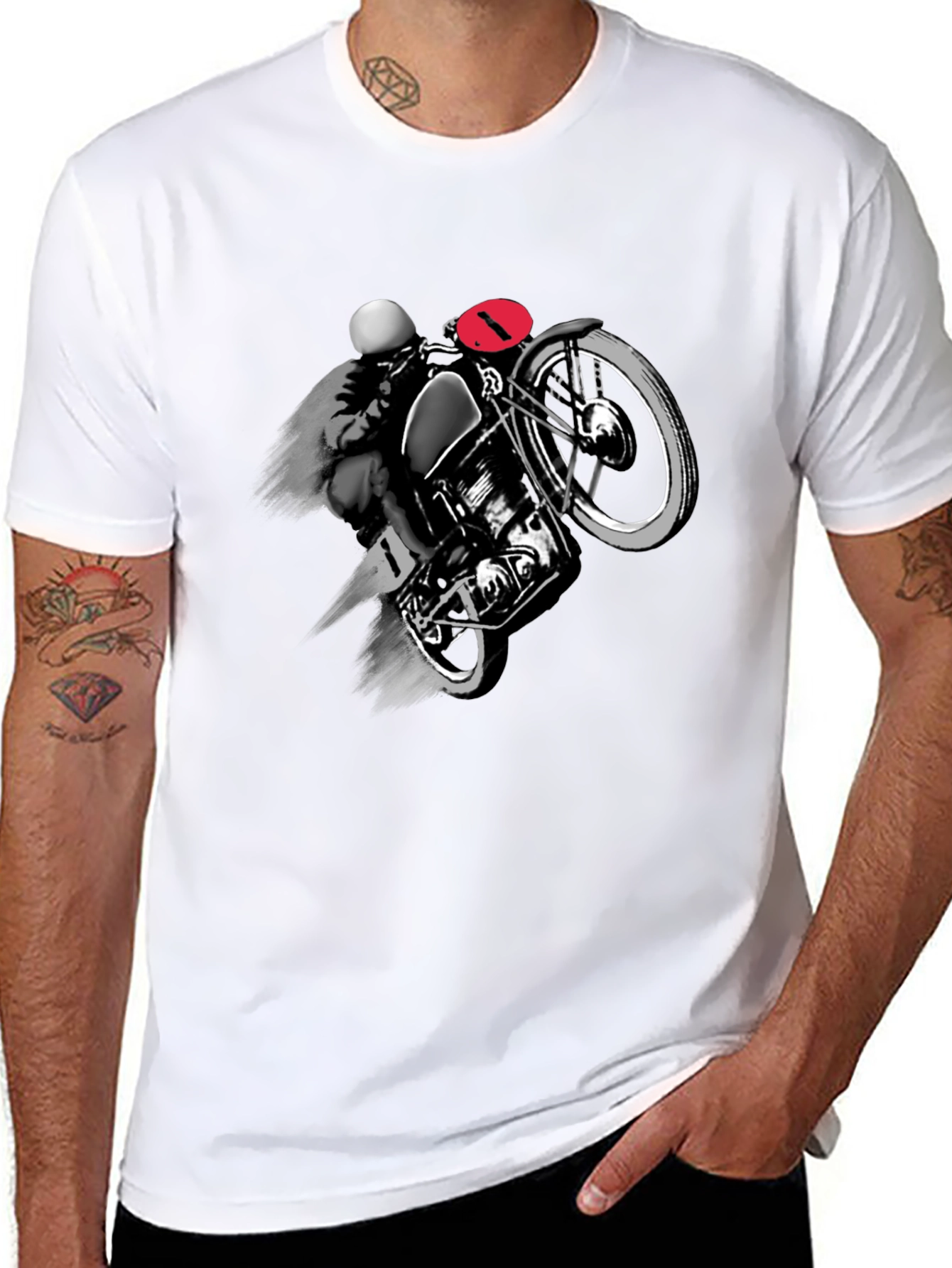 Motorcycle Rider Graphic Black T-Shirt
