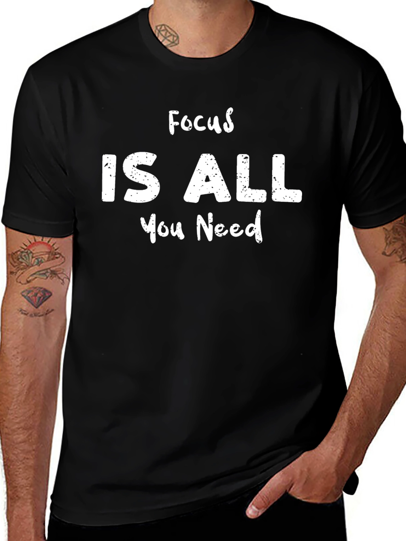 Focus Is All You Need T-Shirt - Black