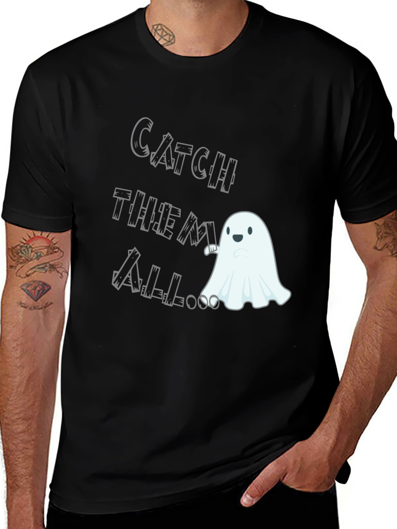 Catch Them All Ghost T-Shirt - Spooky Season Fun!