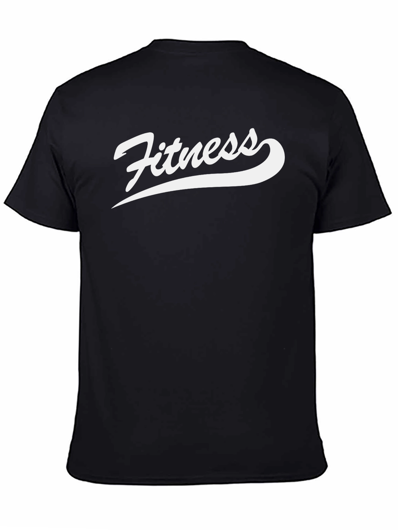 Fitness Graphic Tee - Black Cotton T-Shirt