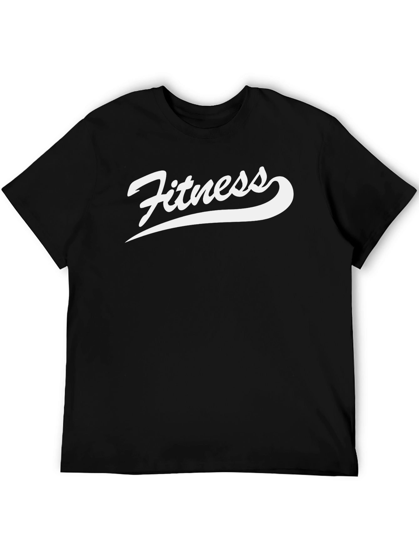 Fitness Graphic Tee - Black Cotton T-Shirt