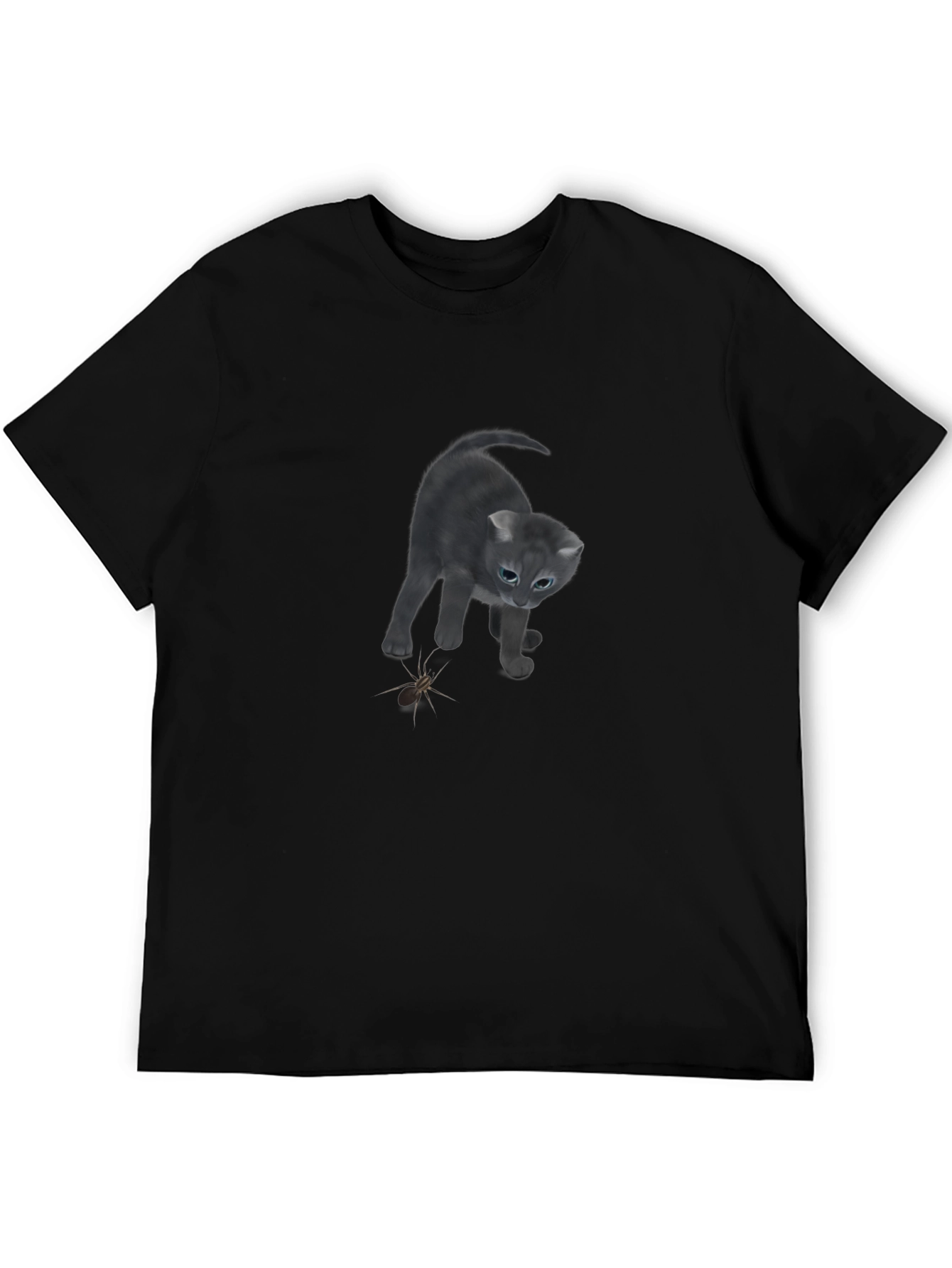 Curious Kitten T-Shirt - Soft Cotton Blend Playful Design