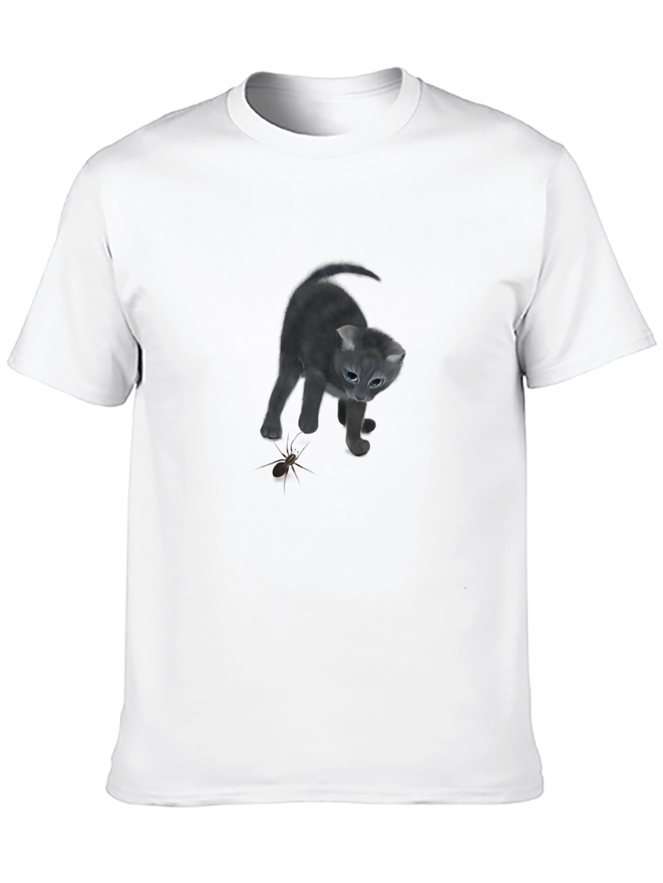 Curious Kitten T-Shirt - Soft Cotton Blend Playful Design