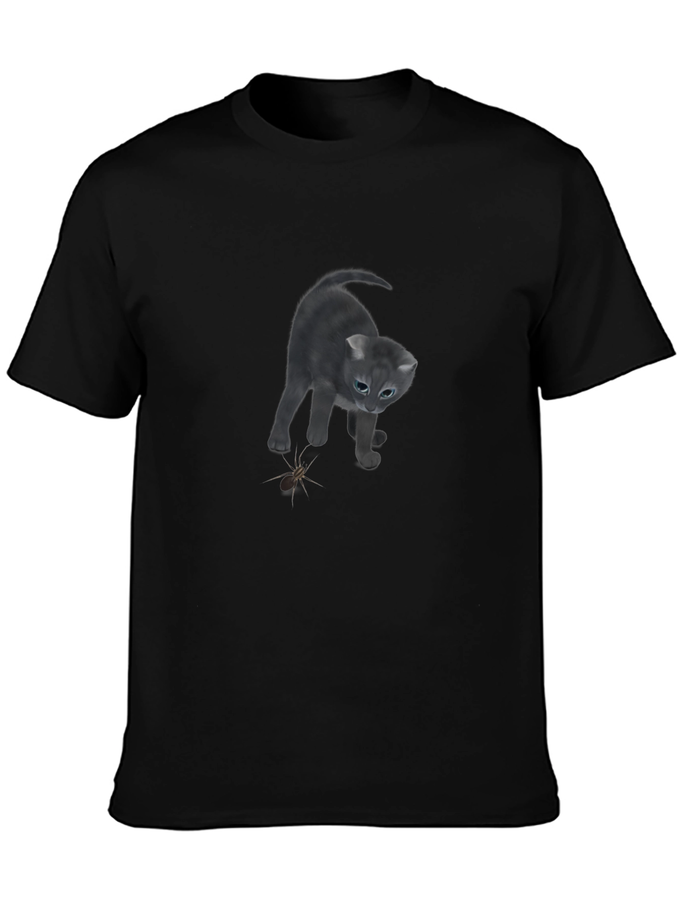 Curious Kitten T-Shirt - Soft Cotton Blend Playful Design