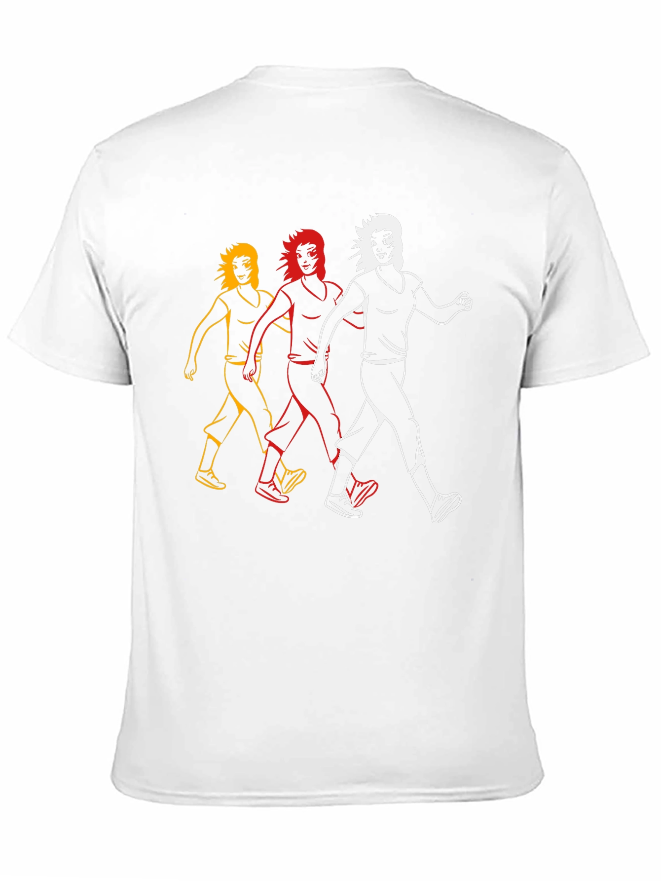 Walking Figures Graphic Tee - Black Cotton Blend