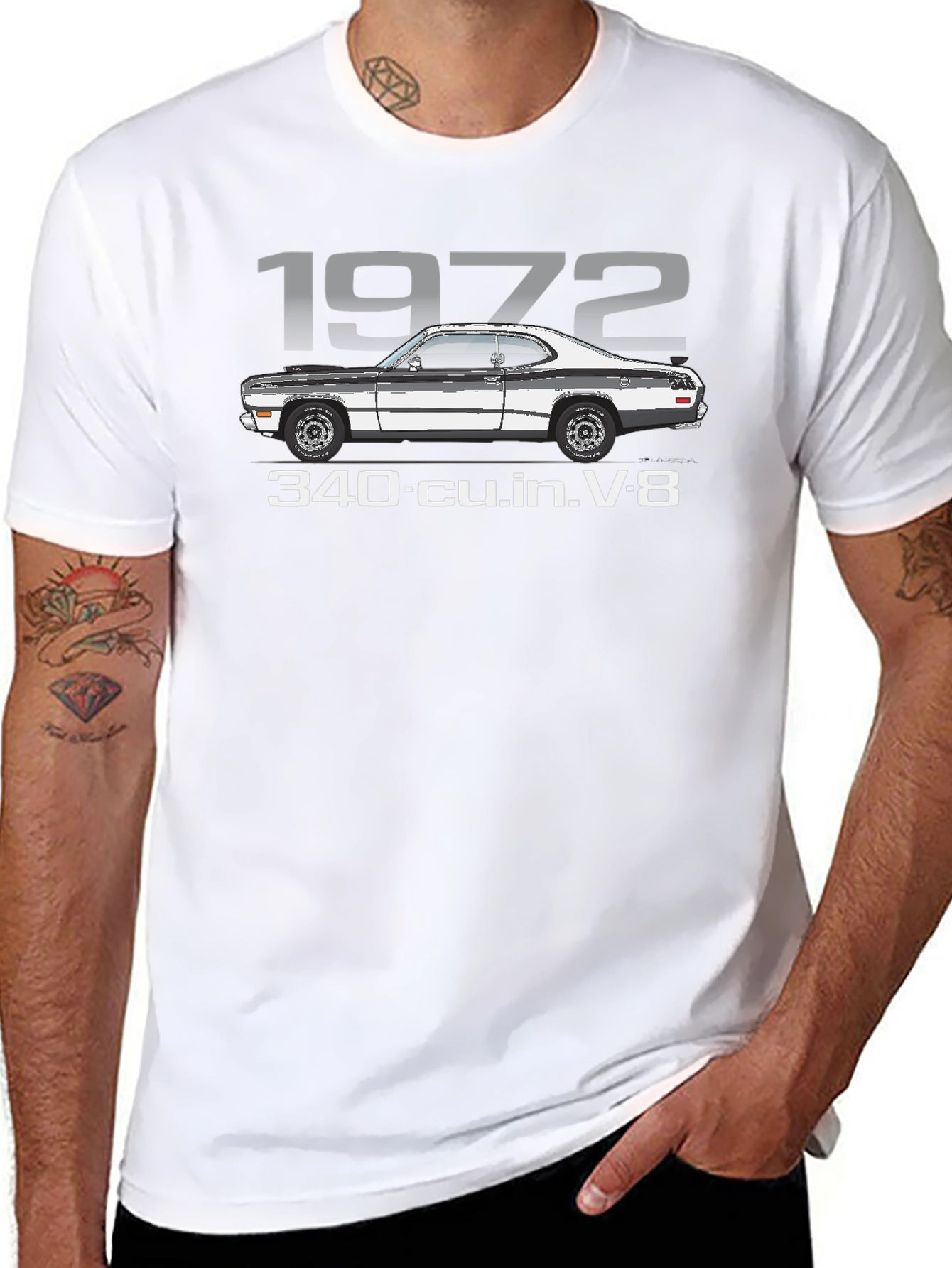 1972 Car Enthusiast Black Graphic Tee