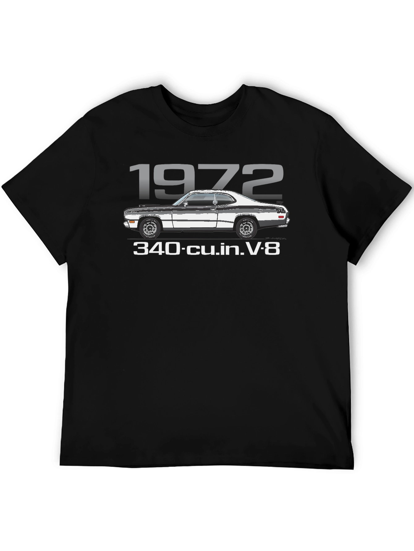 1972 Car Enthusiast Black Graphic Tee