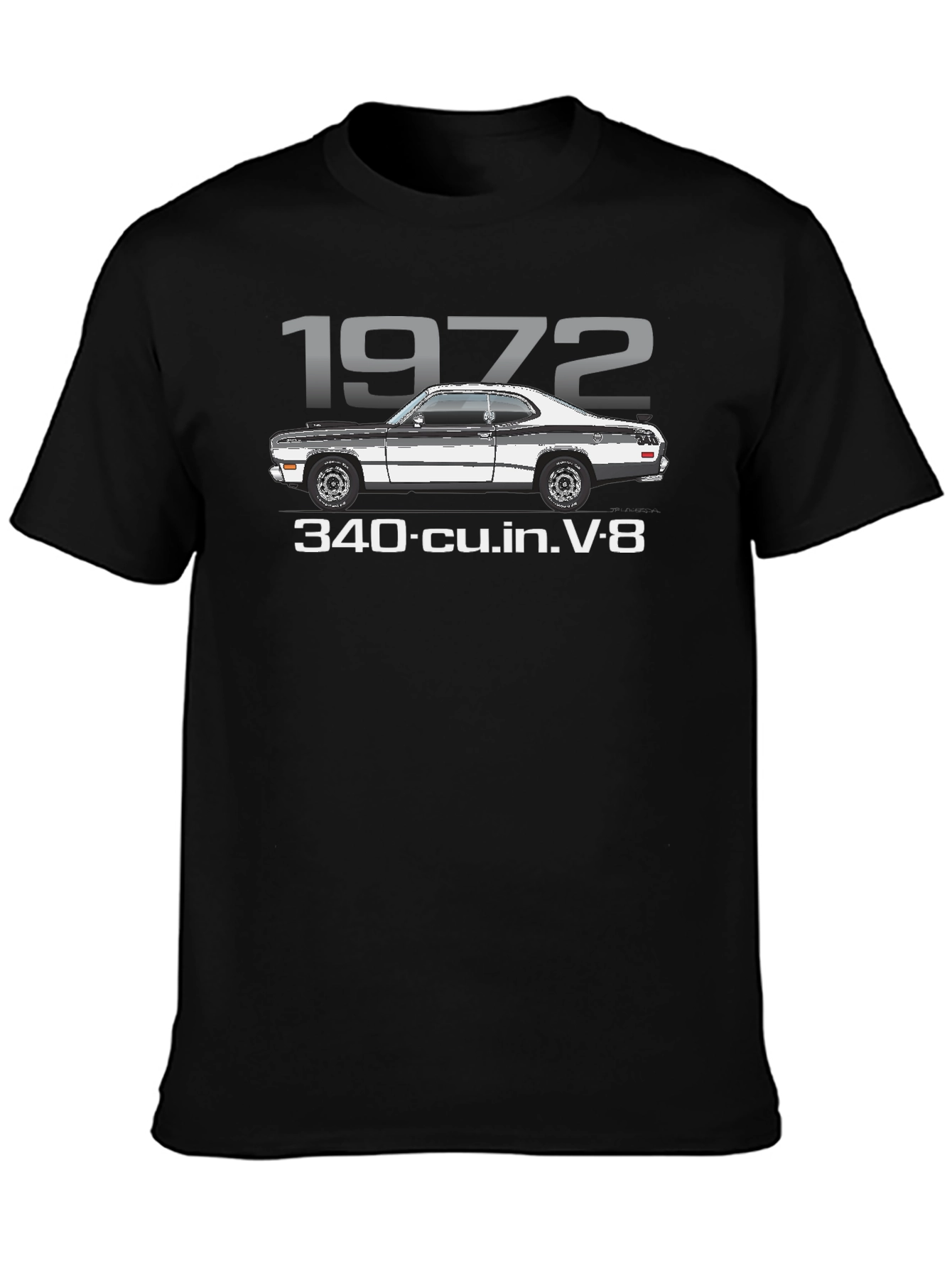1972 Car Enthusiast Black Graphic Tee