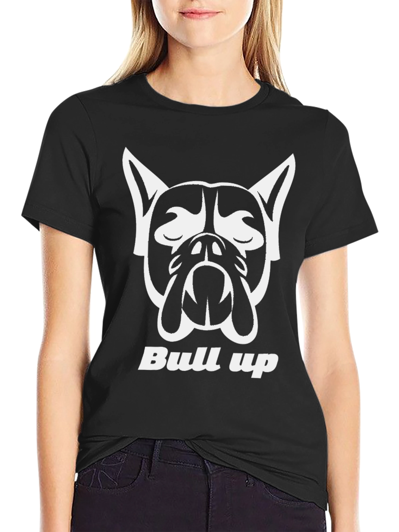 Bull Up Graphic Tee - Black Cotton Blend