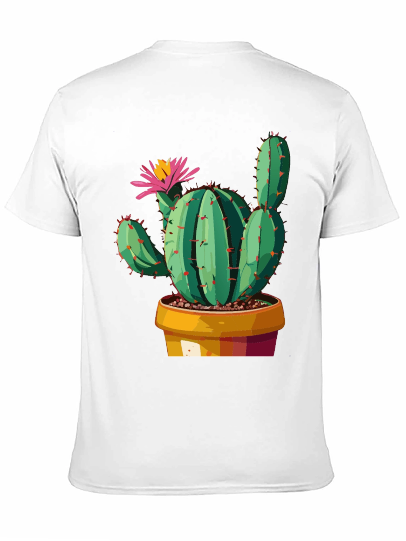 Cactus Flower Graphic Tee - Trendy Unisex T-Shirt