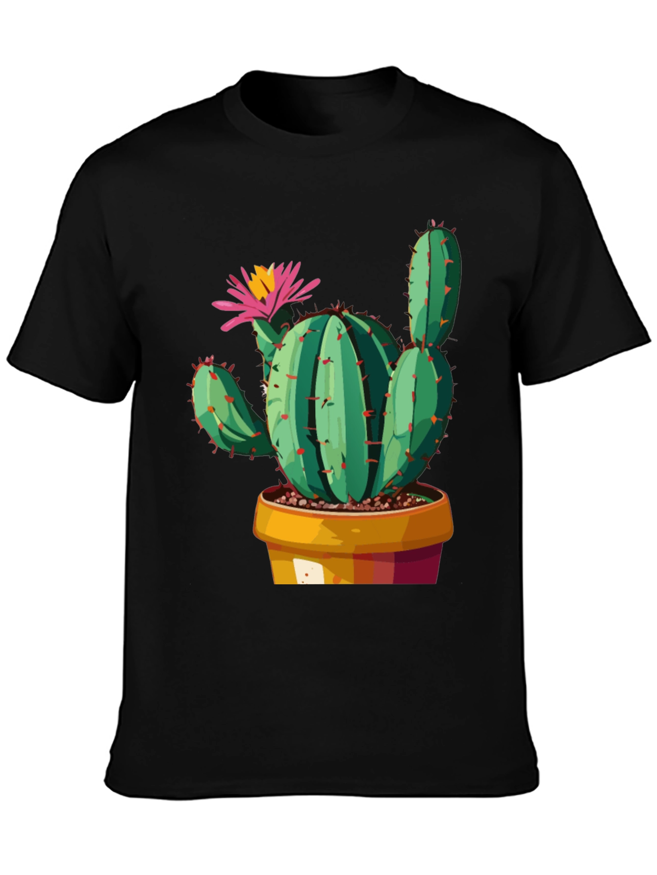 Cactus Flower Graphic Tee - Trendy Unisex T-Shirt