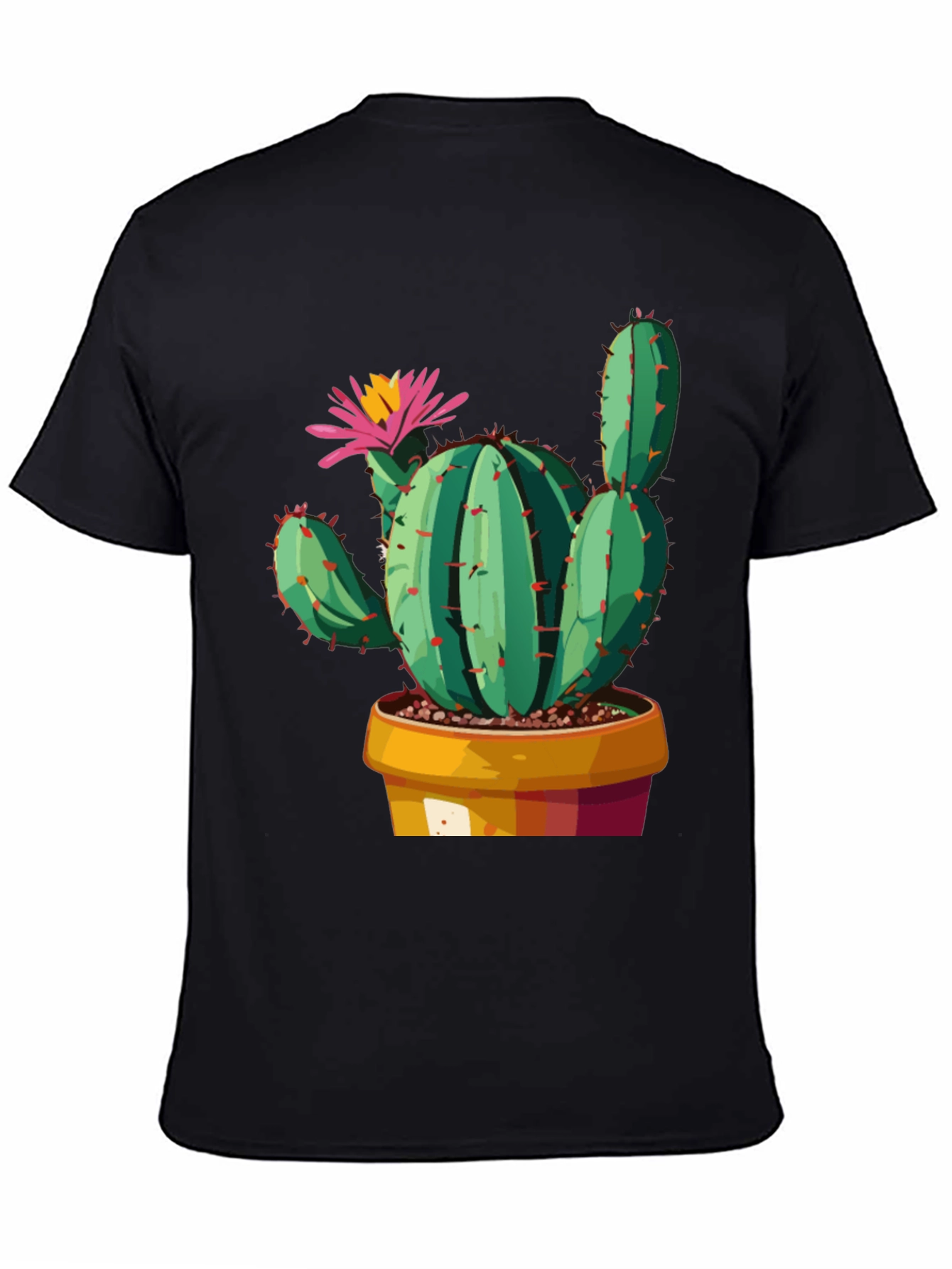 Cactus Flower Graphic Tee - Trendy Unisex T-Shirt