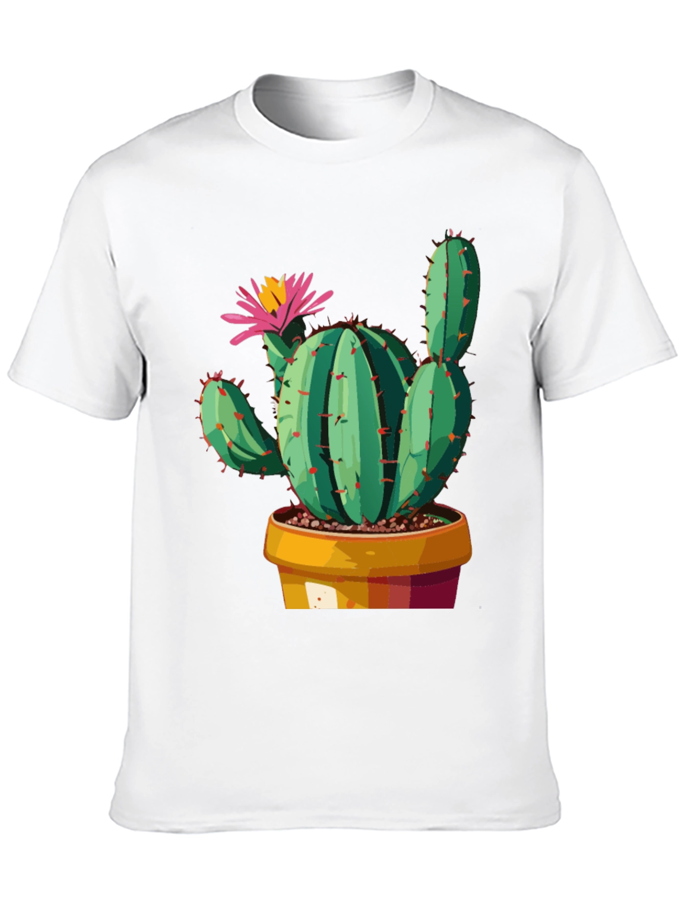 Cactus Flower Graphic Tee - Trendy Unisex T-Shirt