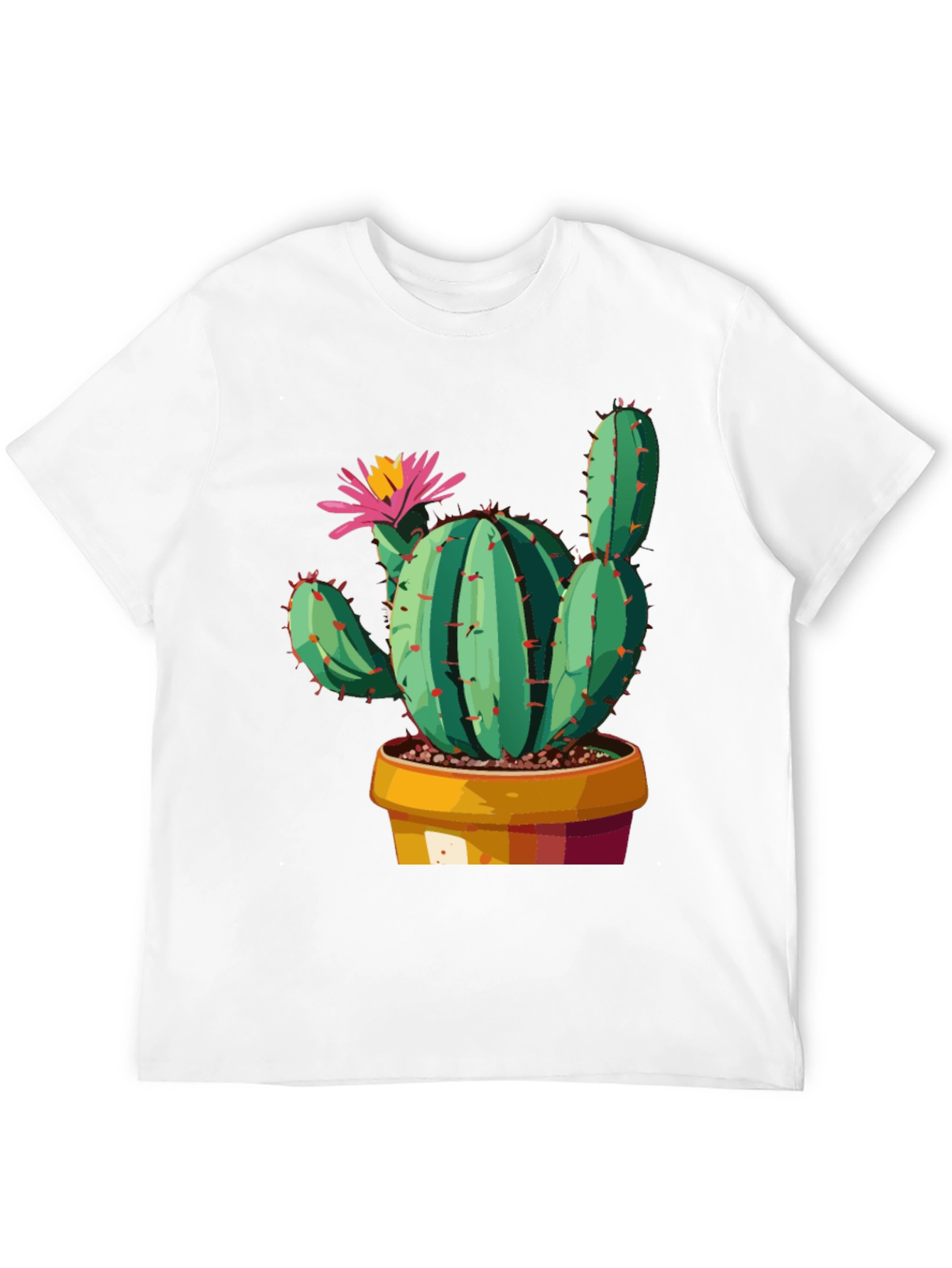 Cactus Flower Graphic Tee - Trendy Unisex T-Shirt