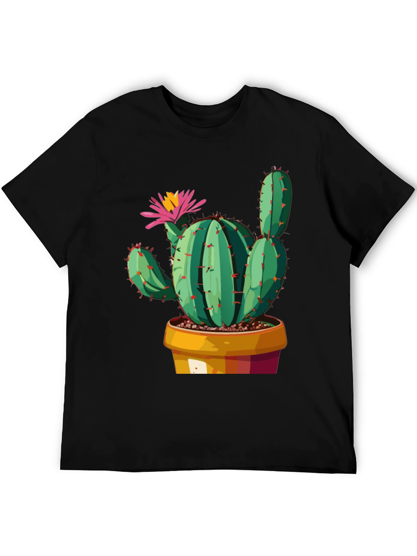 Cactus Flower Graphic Tee - Trendy Unisex T-Shirt