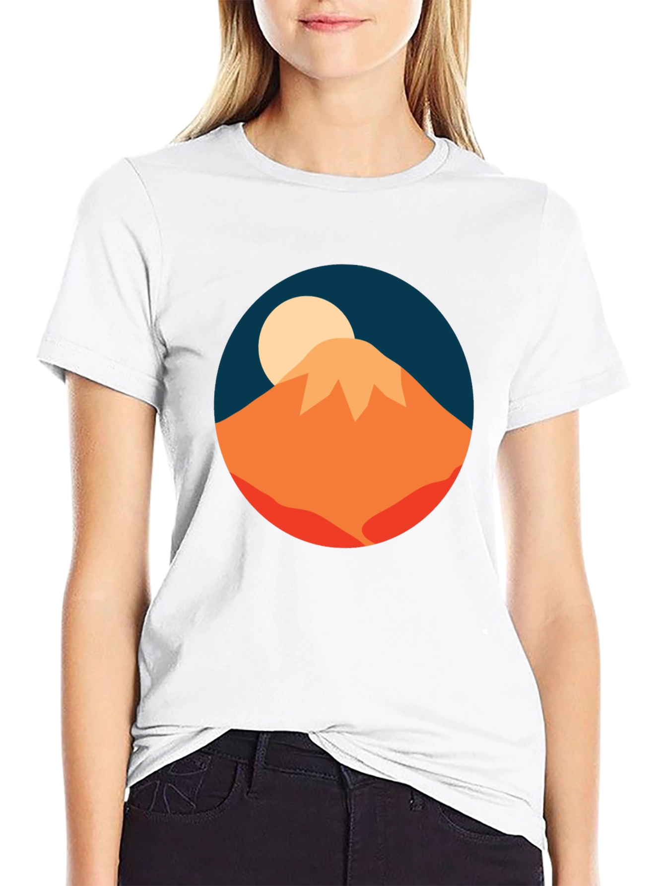 Mountain Moon Graphic Tee - Stylish Black T-Shirt
