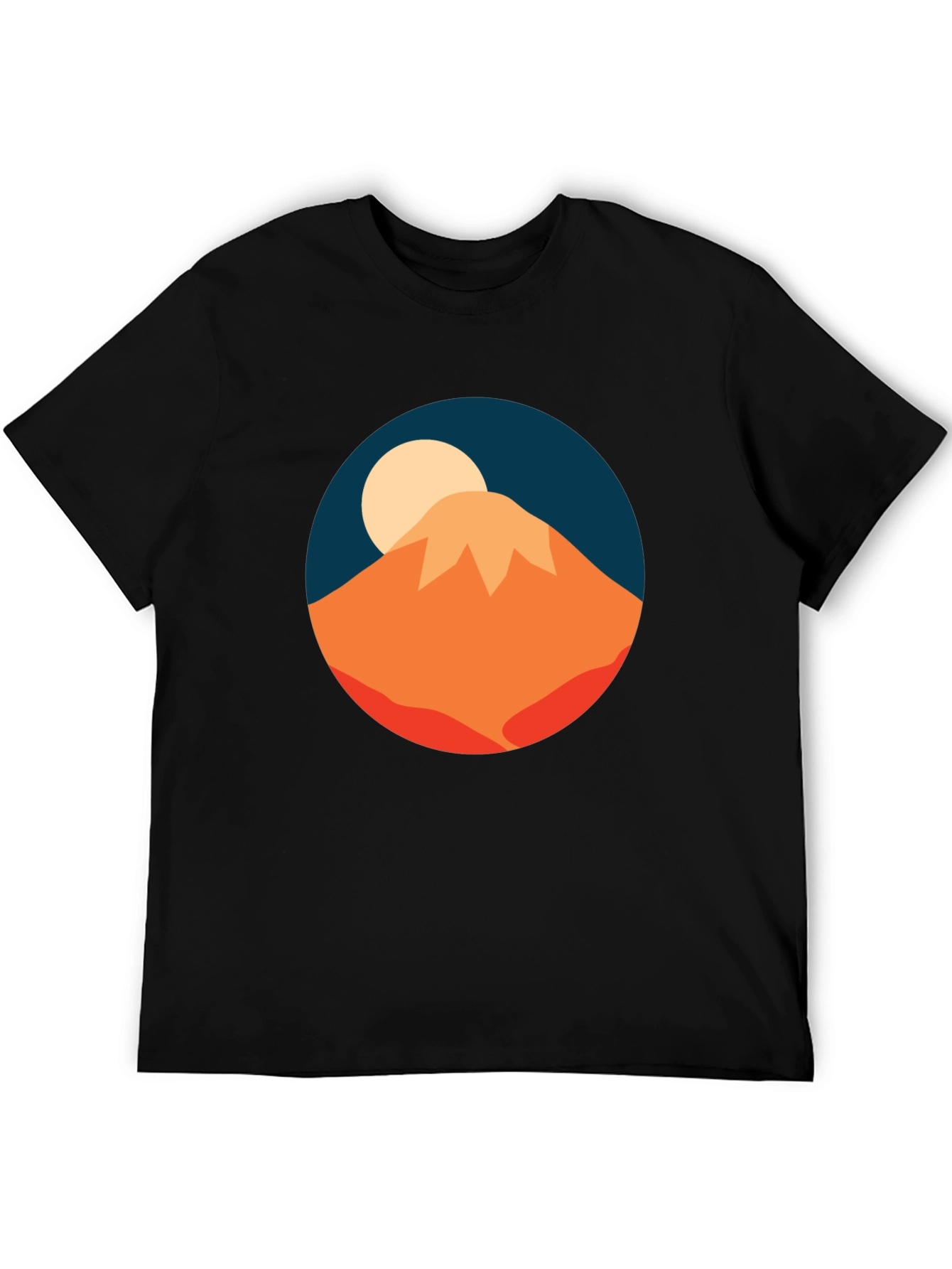 Mountain Moon Graphic Tee - Stylish Black T-Shirt