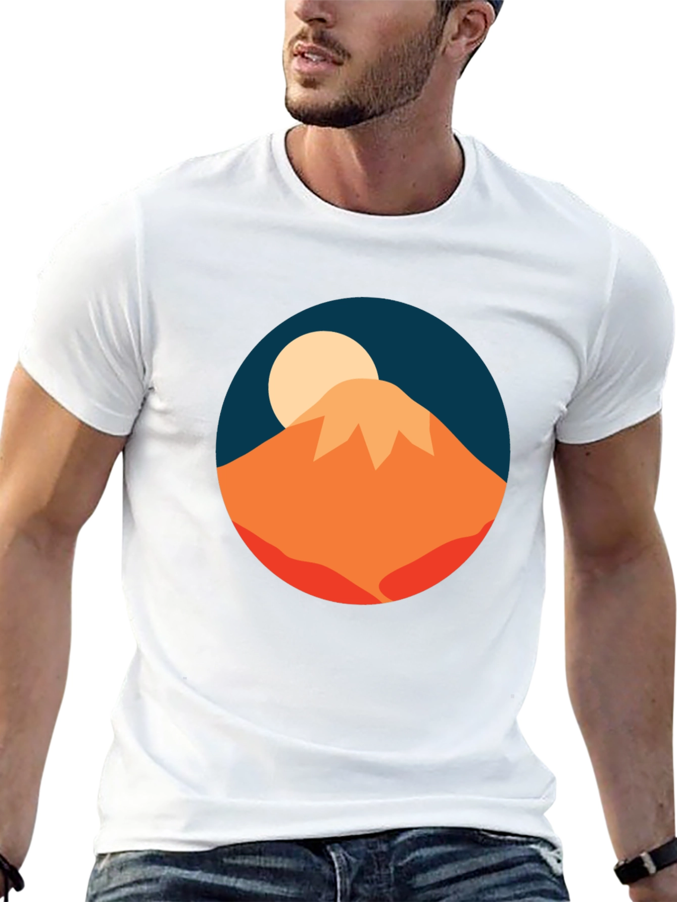 Mountain Moon Graphic Tee - Stylish Black T-Shirt