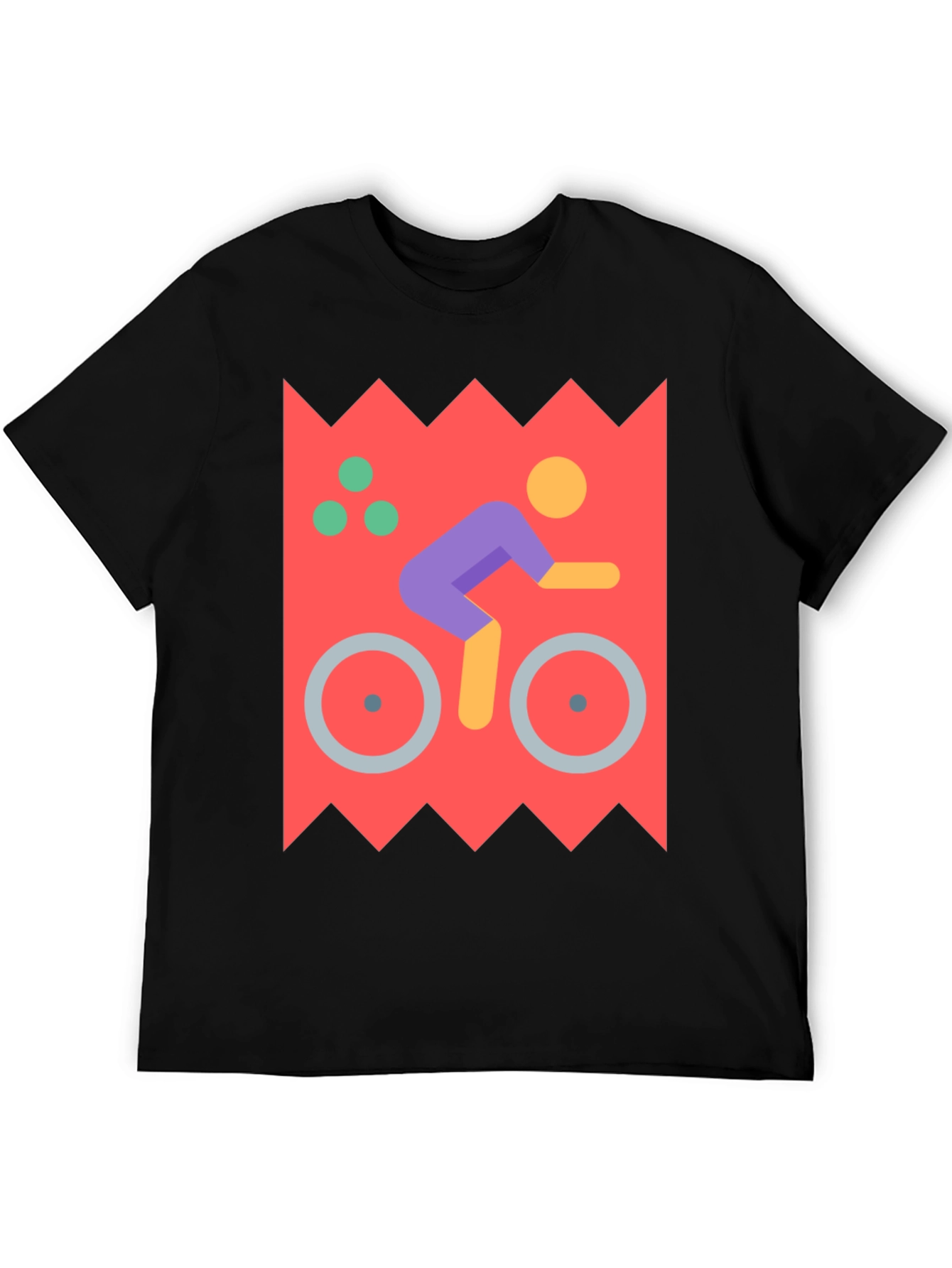Cycling Graphic Tee - Unique Design Black Shirt