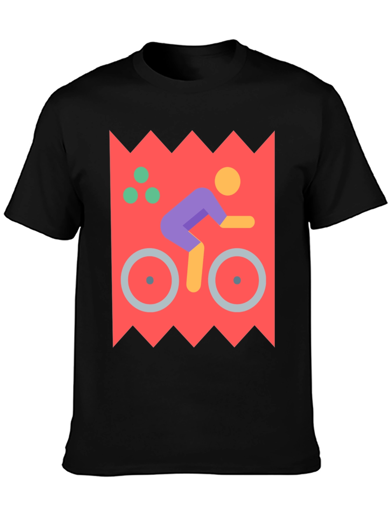 Cycling Graphic Tee - Unique Design Black Shirt