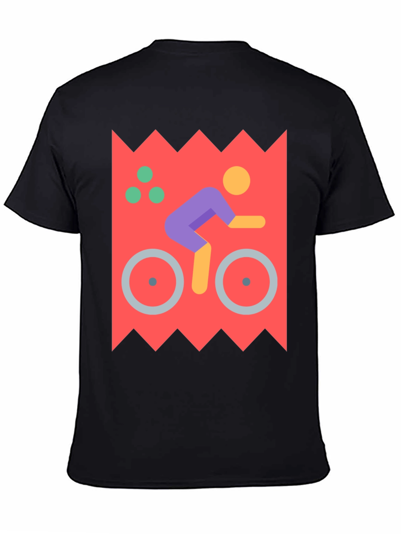 Cycling Graphic Tee - Unique Design Black Shirt