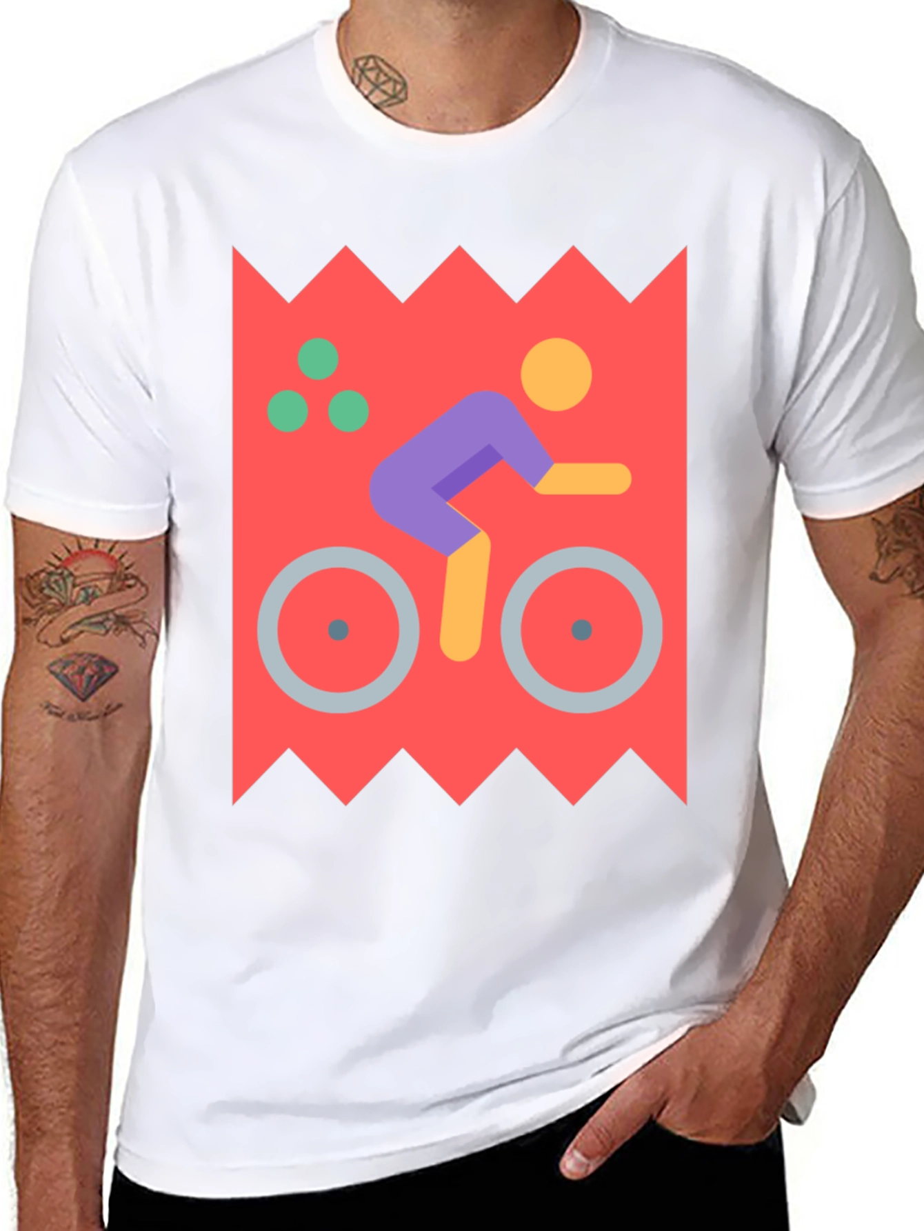 Cycling Graphic Tee - Unique Design Black Shirt