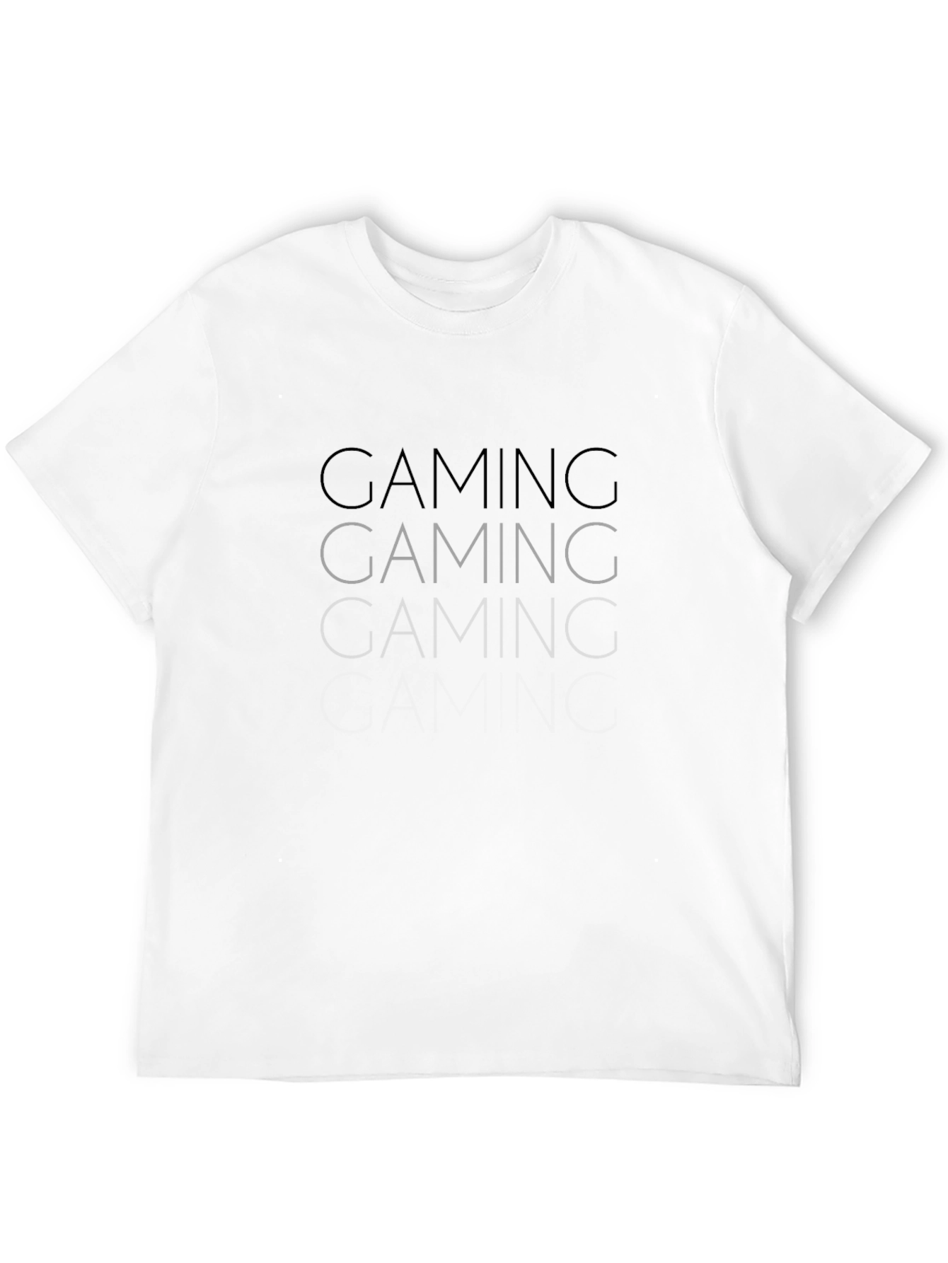 Gaming Repeated Text T-Shirt - Black
